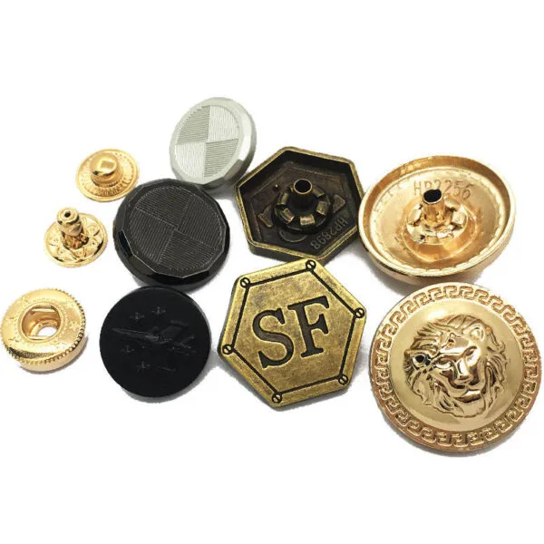 Lion Custom Logo Gold Plated 4 Part Fashion Brass Print Fastener Metal Snap Button For Clothing - Image 5