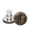 High Quality Brass Color Customized Logo Name Metal Button for Clothing – Image 3