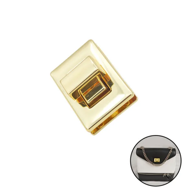 Custom zip Zinc Alloy Metal Handbag Push Pull Mortise Lock accessory - Imagen 4